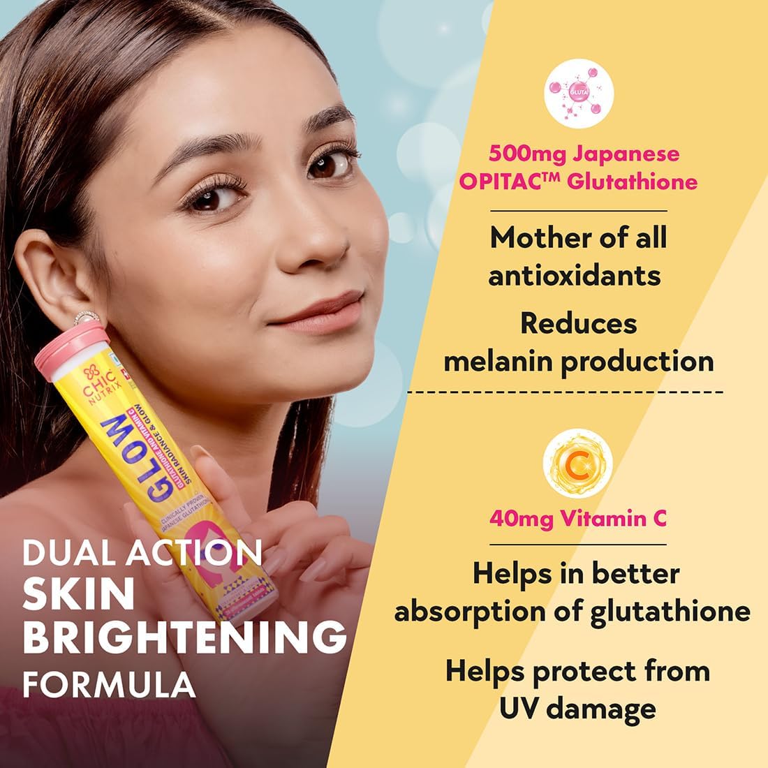 Chicnutrix Glow – Japanese Glutathione Effervescent (40 Tablets)