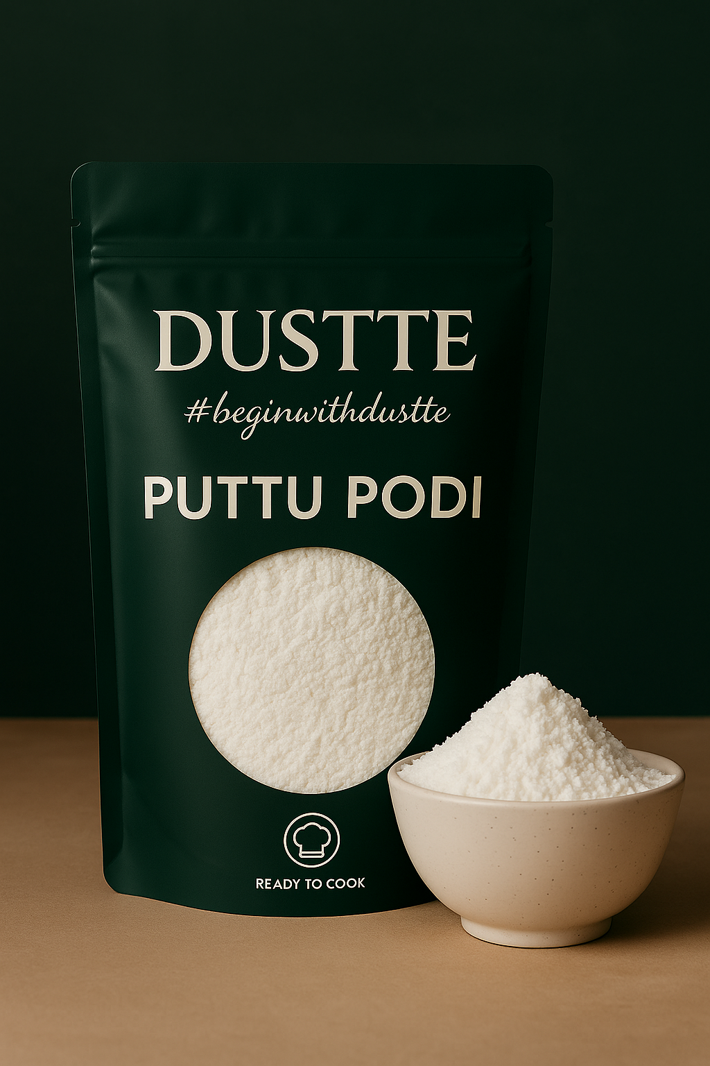 DUSTTÉ Puttu Podi – Premium Steamed Rice Flour (Ready to Cook)